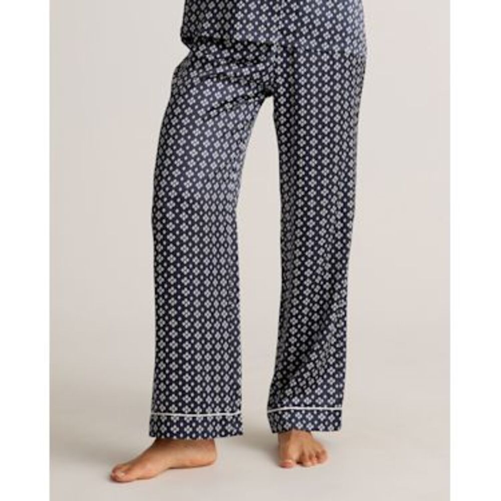 Quince Women 100% Washable Silk Satin Pajama Pants Black S